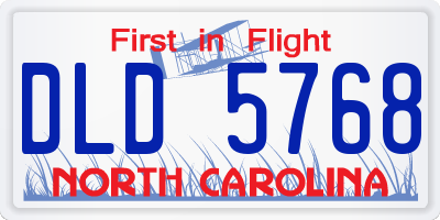 NC license plate DLD5768