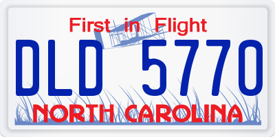 NC license plate DLD5770