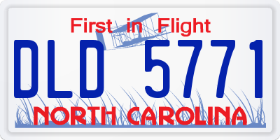 NC license plate DLD5771