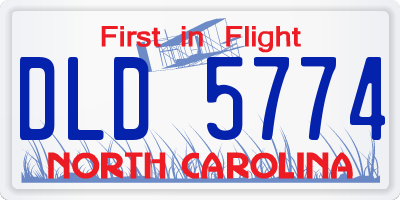 NC license plate DLD5774