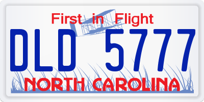 NC license plate DLD5777