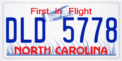 NC license plate DLD5778
