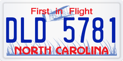 NC license plate DLD5781