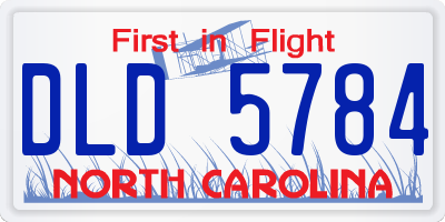 NC license plate DLD5784