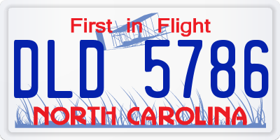 NC license plate DLD5786