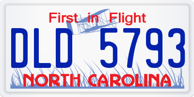 NC license plate DLD5793