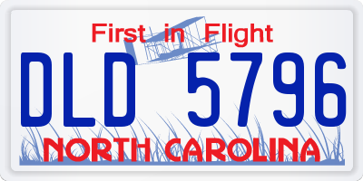 NC license plate DLD5796
