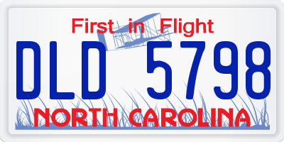 NC license plate DLD5798