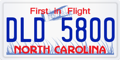 NC license plate DLD5800
