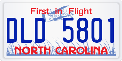 NC license plate DLD5801