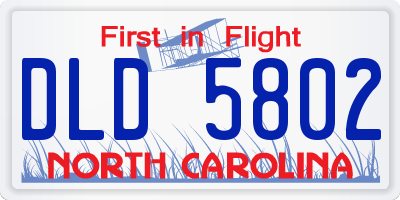NC license plate DLD5802