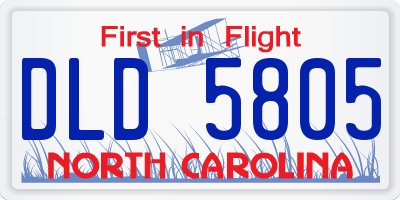 NC license plate DLD5805