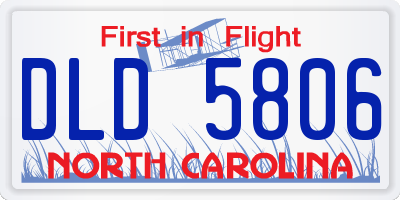 NC license plate DLD5806