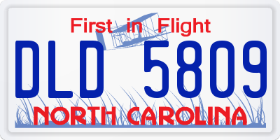 NC license plate DLD5809