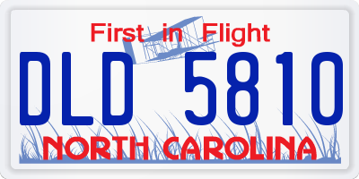 NC license plate DLD5810