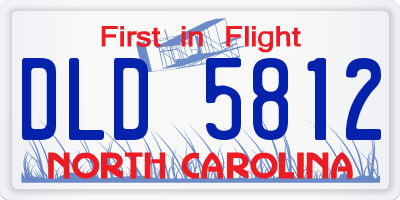 NC license plate DLD5812