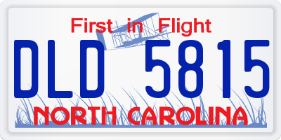 NC license plate DLD5815