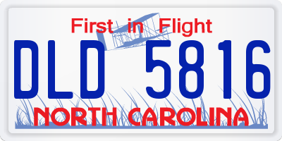 NC license plate DLD5816