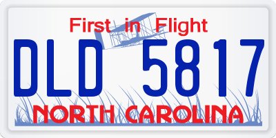 NC license plate DLD5817