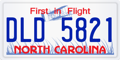 NC license plate DLD5821