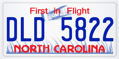 NC license plate DLD5822