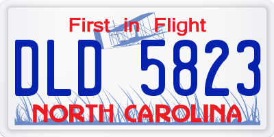 NC license plate DLD5823