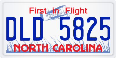 NC license plate DLD5825
