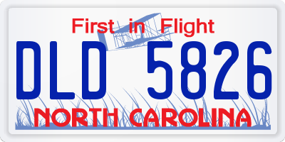 NC license plate DLD5826