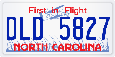 NC license plate DLD5827
