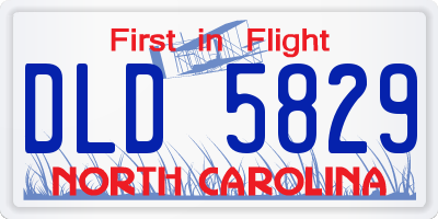 NC license plate DLD5829