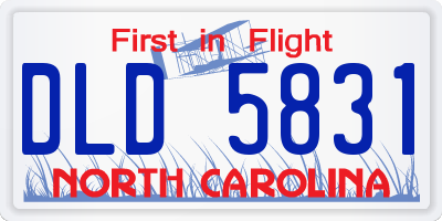 NC license plate DLD5831