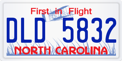 NC license plate DLD5832