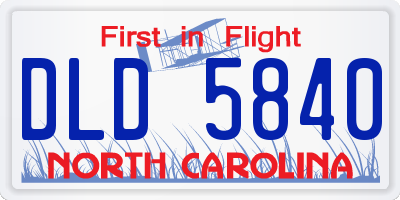 NC license plate DLD5840