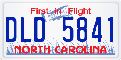 NC license plate DLD5841