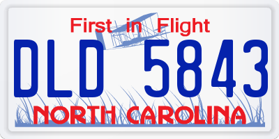 NC license plate DLD5843