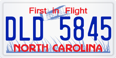 NC license plate DLD5845