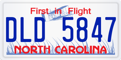 NC license plate DLD5847