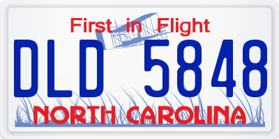 NC license plate DLD5848