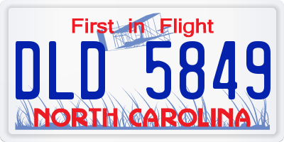 NC license plate DLD5849