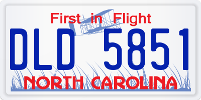 NC license plate DLD5851
