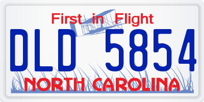 NC license plate DLD5854