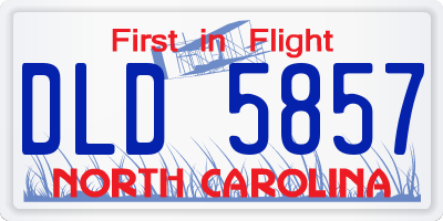 NC license plate DLD5857
