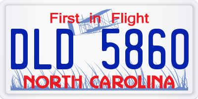 NC license plate DLD5860
