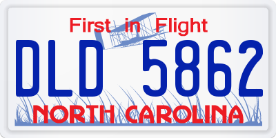 NC license plate DLD5862