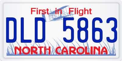 NC license plate DLD5863