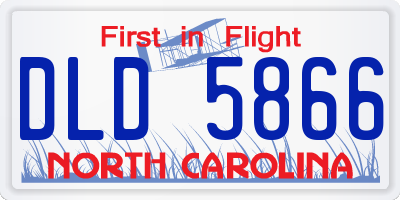 NC license plate DLD5866