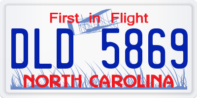 NC license plate DLD5869