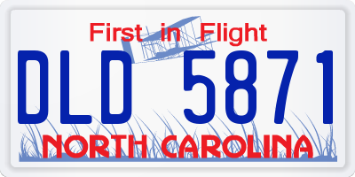 NC license plate DLD5871