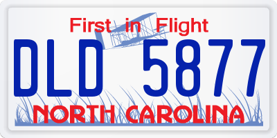 NC license plate DLD5877
