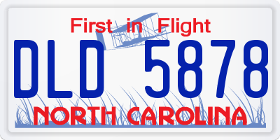 NC license plate DLD5878